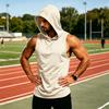 Men's Sleeveless Hoodie Muscle Fit Gym Tank Top Breathable Quick Dry Workout Vest for Training and Fitness