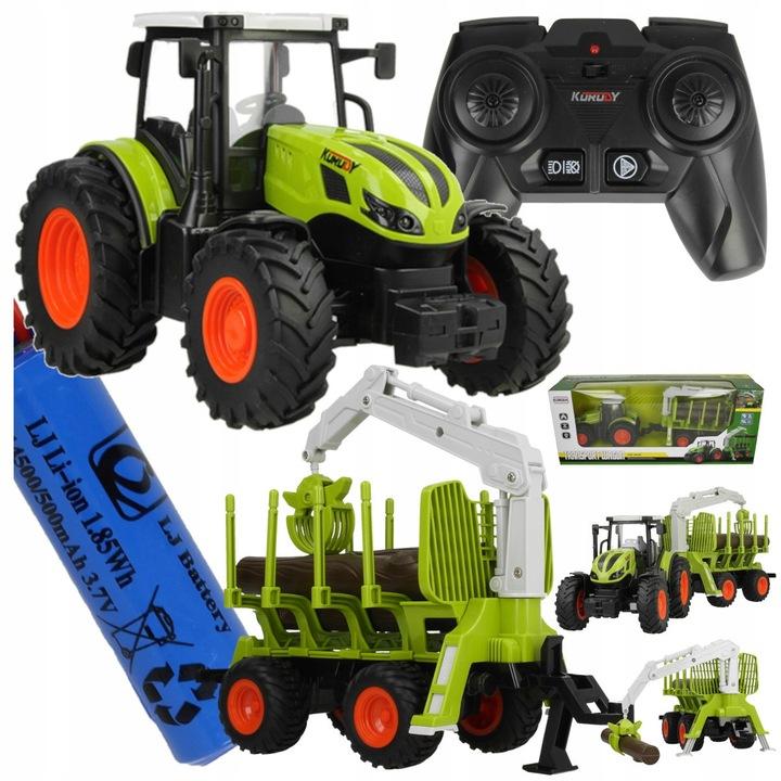 Duży Traktor Z Przyczepą Ciągnik Zdalnie Sterowany Pilot R/C Na Akumulator