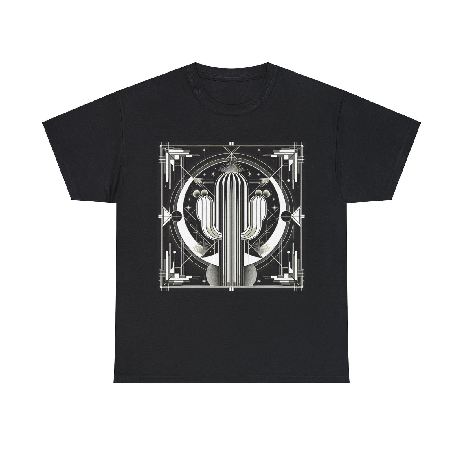 Unisex Adult T Shirt Cosmic Cactus Art Deco Elegance Vintage Style Vibes Arizona 3XL
