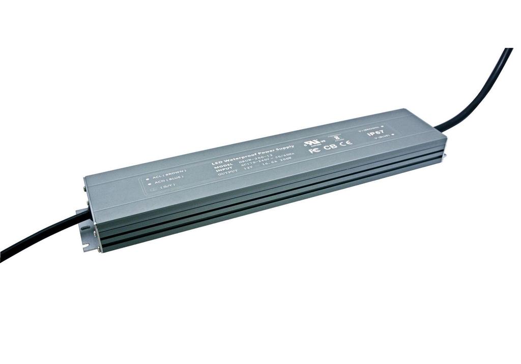 12V/24V Ultra-Thin Waterproof Power Supply, 30W-360W, DC Constant Voltage IP67