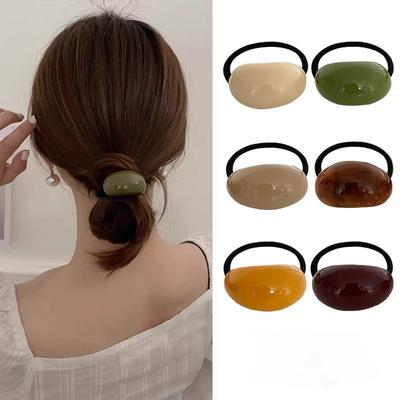 Mode Damen Elastisches Haarband Wölbung Acetat Hohe Elastizität Haargummis Einfarbig Mädchen Gummiband Haaraccessoires Neu