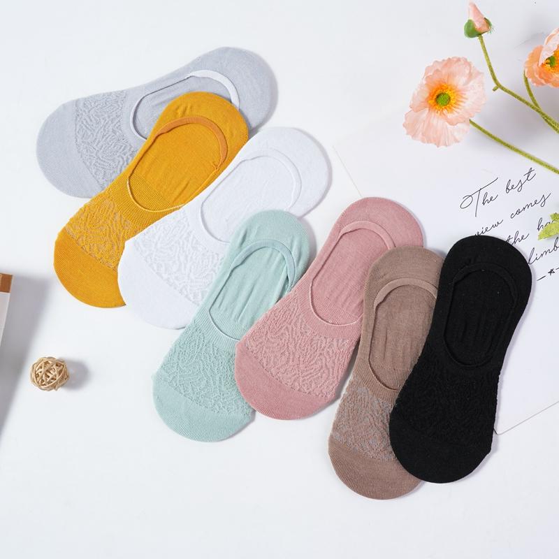 5 Paare/los Sommer Frauen Spitze Transparent Stretch Elastizität Streifen Knöchel Socke Netz Garn Dünne Coole Socken Kristall Glas Seide Socken unsichtbare Socken