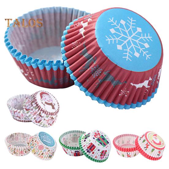100Pcs Cake Cups High-Temperature Resistant Decorative No Odor Practical Christmas Cupcake Paper Cups Muffin Liners for Home