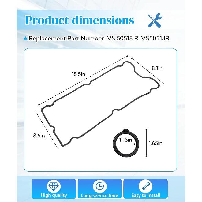 VS 50518 R Engine Valve Cover Gasket Seal Set Fits for Chrysler PT Cruiser 2001-2010,Valve Cap Gaskets Fits for Chrysler Sebring 2004-2006 Fits for