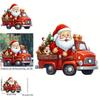 Christmas Santa Car Accessory Acrylic Keychain With Cartoon Style For Auto Interior Decor And Gift