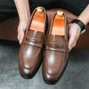 Designer Wedding Shoes Men's Loafers Slip-On Derby Shoes Retro Business Leather Man Shoes Casual Social Dress Shoes