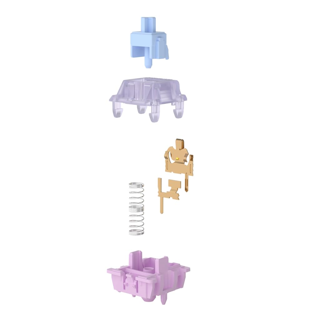 GATERON Unicorn Keyboard Linear RGB LED 5 Pin Factory Lubricated 50gf Key Switch for MX Mechanical Keyboard Switch, (105PCS)