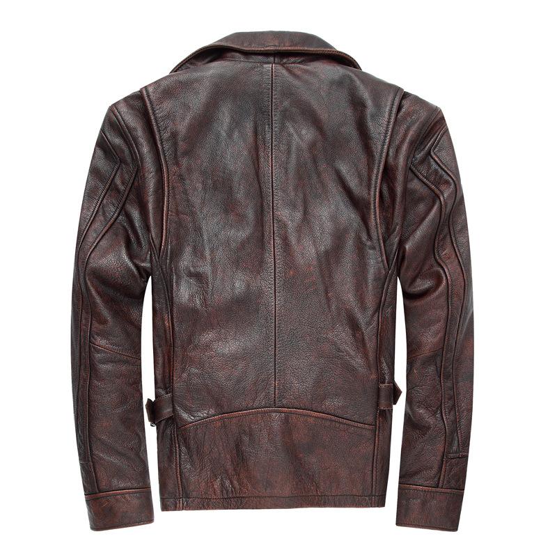 Spring Style Top Layer Cowhide Leather Genuine Leather Jacket Men's Old Motorcycle Jacket