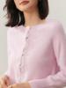 Women's Autumn Cashmere Round Neck Lace Knit Cardigan Sweater - Korean Style, Solid Color, Outerwear Option