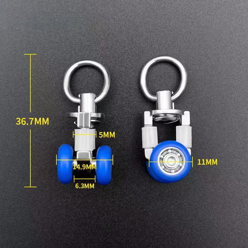 

4 шт. ролики для штор с двойными колесами, бесшумные колеса, скользящий ползунок для штор на окнах, аксессуары для душевых занавесок