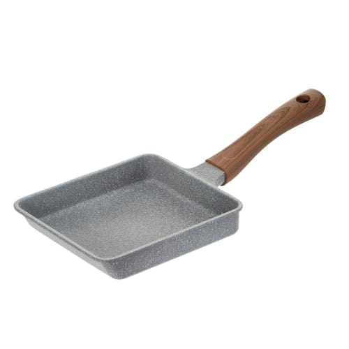 CAINZ Induction Compatible Stone Marble Egg Pan, 15cm x 18cm, High-Density Triple-Layer Fluoropolymer Coating, Lightweight, Non-Stick, Stain-Resistant