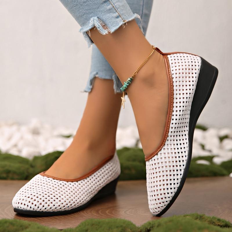 Fashion Ladies Shoes 2025 Brand Shallow Women's Flats Fashion Mesh Casual New Plus Size Light Comfortable Flat Low Heels Zapatos Mujer