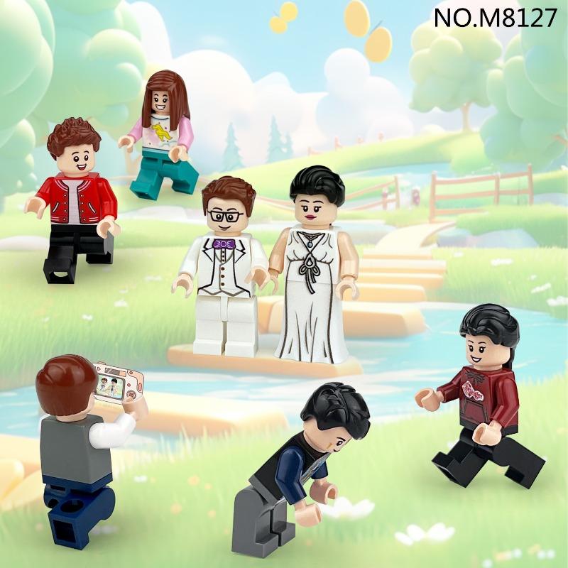 M8127 Splicing Building Block Toy Tour Group Figurine Student Teacher Children Small Particle Building Block Toy