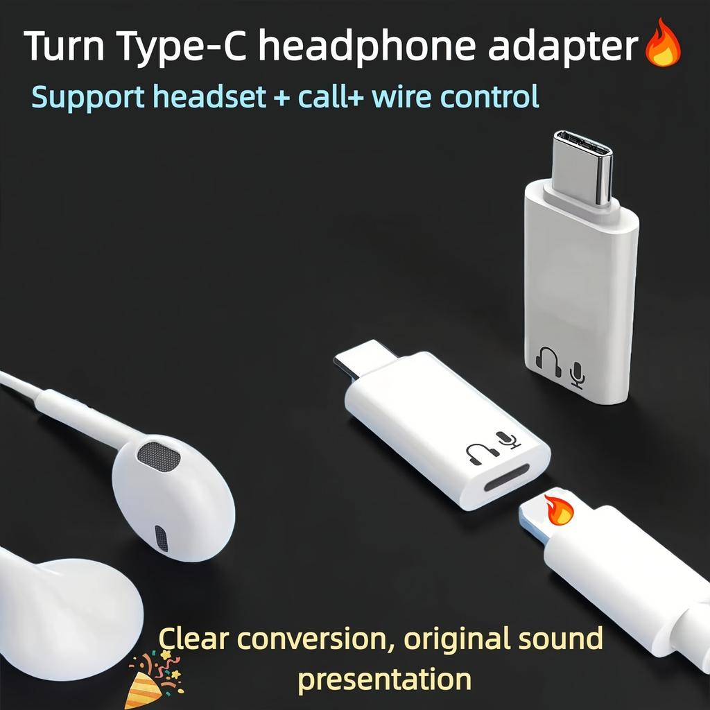 USB C To Lightning Audio & 3.5mm Headphone Jack Adapter 2-Pack Kit for iPhone, Android, Tablet, Laptop