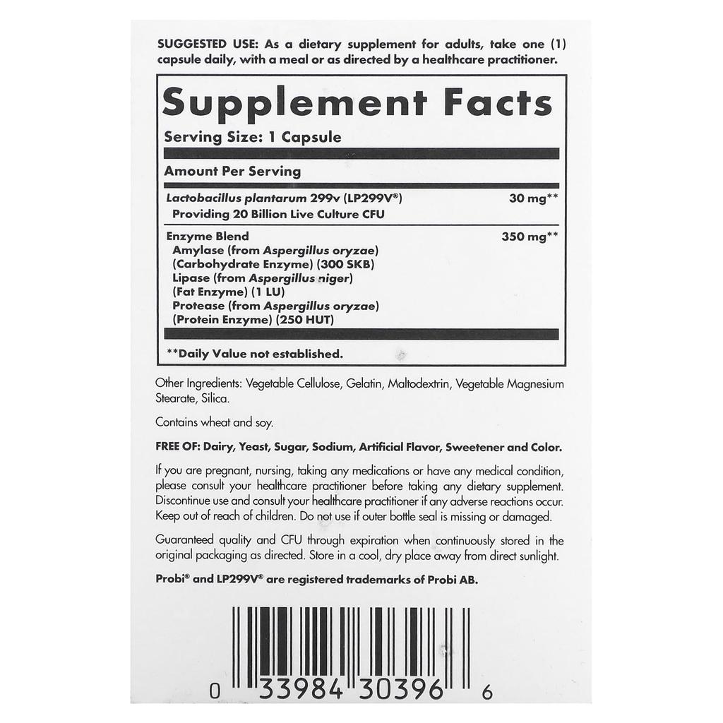 Probi Plus Enzyme, Probiotic Enzyme Complex, 20 Billion CFU, 30 Capsules