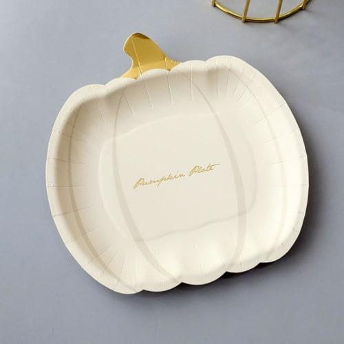 Amosfun Halloween Disposable Tableware Set, 20-Piece Set, Includes Paper Plates, Cups, and Drink Cups. Perfect for Parties and Birthdays. 7-inch Pumpk