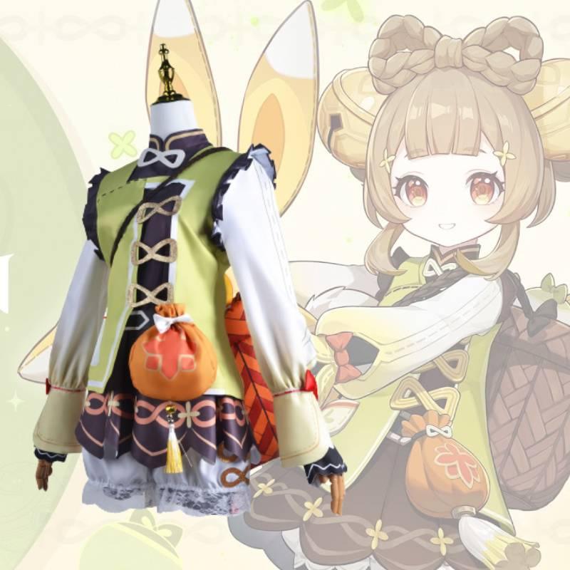 Genshin Impact Yaoyao Cosplay Costume Set Show Female Role Play Game Suit