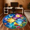 1pc Sunflower Moon Round Chair mat Area Rug - Non-Slip, Floor Mat for Office, Bedroom, and Indoor Decor c1125328
