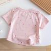 Sweet Short Sleeved Girls' T-shirt Korean Version Top Bow Polka Dot Printed Summer Cotton Children's Clothing