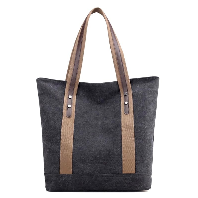 

[COTISUELTO] (Kotiselto) tote bag canvas big size simple lightweight ladies men s a4 large capacity canvas casual (black)