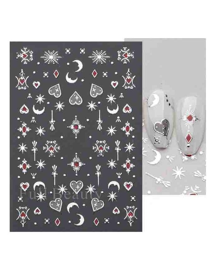 Laser Nail Stickers Butterfly Heart Star Design Adhesive Slider Decals Nail Art Stickers Manicure Decorations