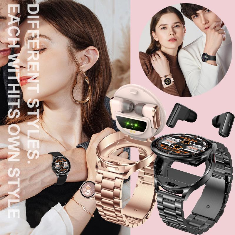 2025 New TWS Smartwatch Earphone 2 In 1 Women Watches with Earbuds Strong Sound Effects Music Lover Waterproof Ladies Smartwatch