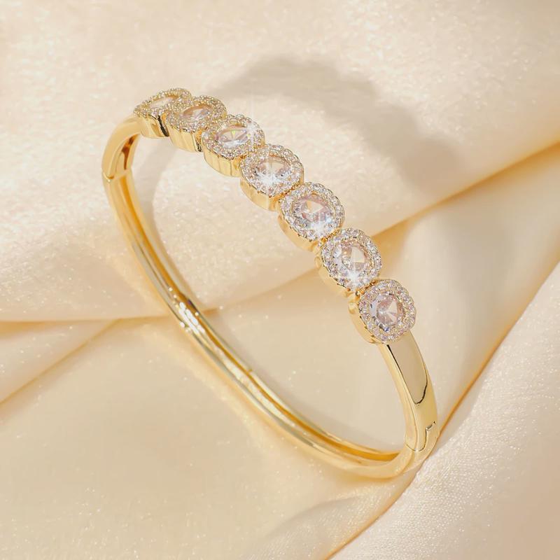 Color square zircon bracelet fashion light luxury high-end bracelet niche design jewelry