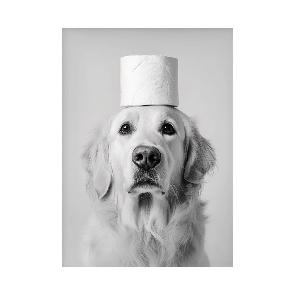 Highland Cow Otter Cat Raccoon with Toilet Paper Poster Print Canvas Painting Bathroom Wall Art Funny Toilet Humor Home Decor