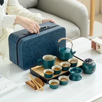 The Whole Set of Kung Fu Tea Set Outdoor Portable Travel Tea Set Business Gift Souvenir
