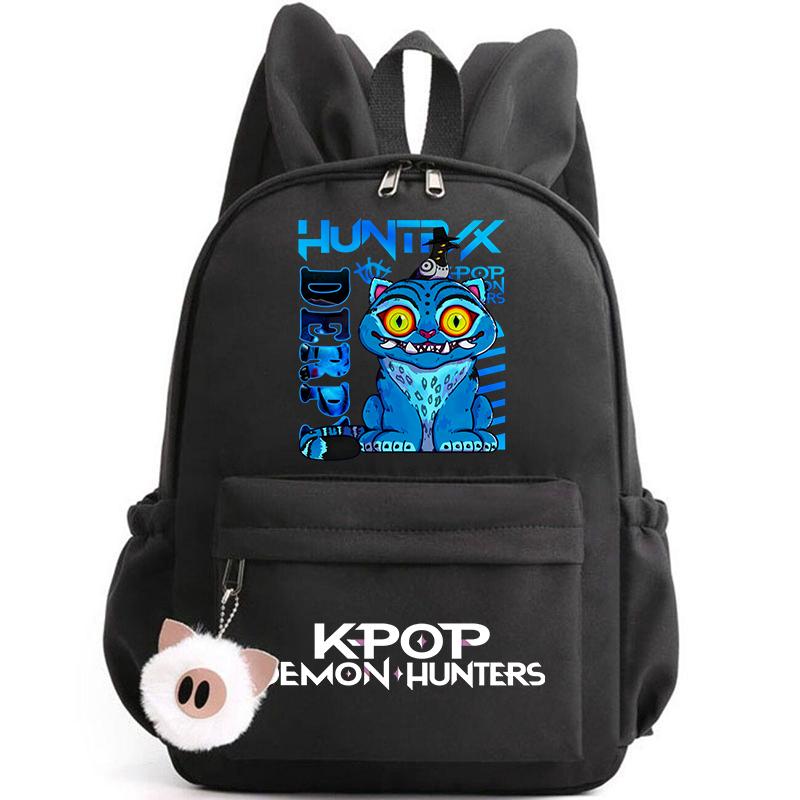 KPop Dämonenjäger Rucksack für Mädchen Jungen Kinder Rucksack Freizeit Schultaschen Reise Hasenohren Rucksäcke Mochila Geschenktüten