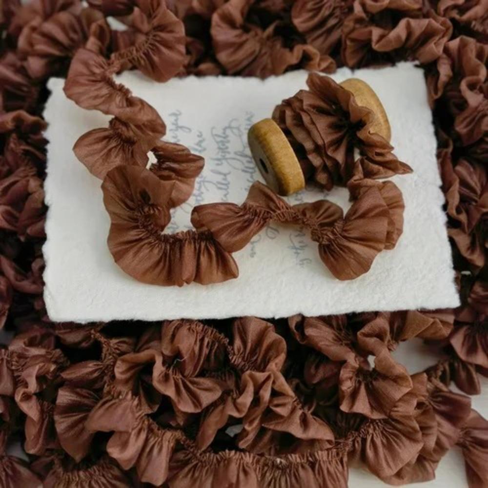 Polyester Pleated Lace Ribbon 3cm Wide Lace Material Ruffle Sewing Fabric Pleated Clothing DIY Supply