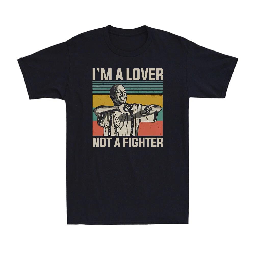 I m A Lover Not A Fighter Funny Vintage Sunset Men s Short Sleeve T-Shirt M