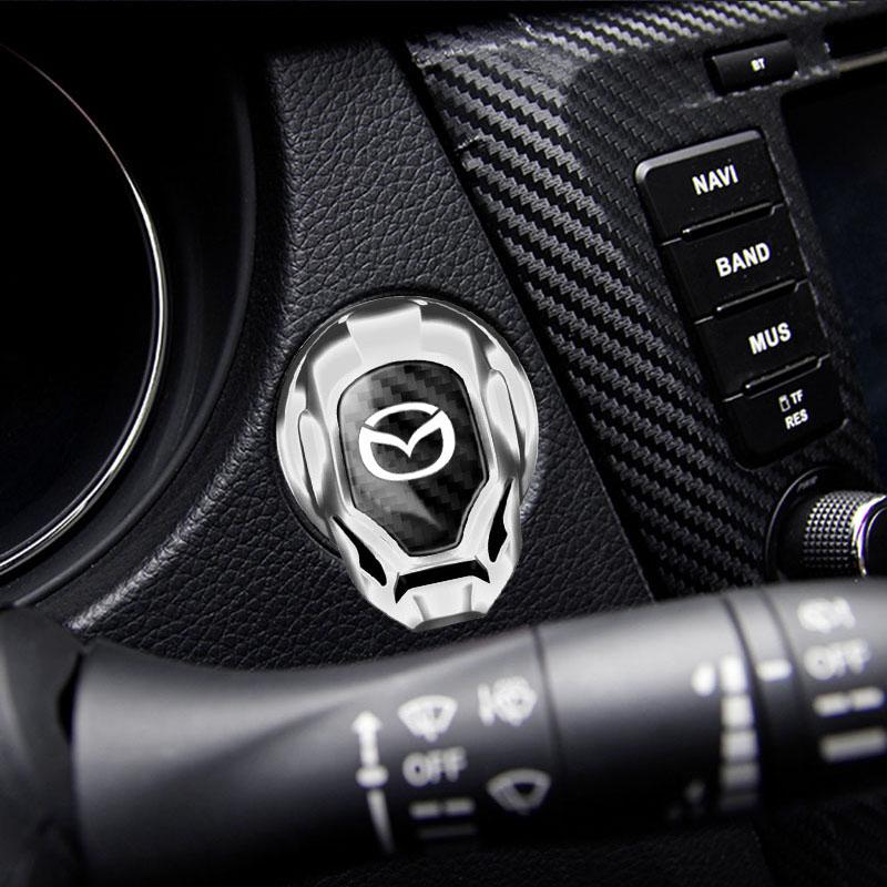 Car Interior One Button Start Stop Protective Cover Accessories For Mazda 2 3 6 Atenza Axela Demio CX-5 CX-3 CX7 CX-9 2015-2021