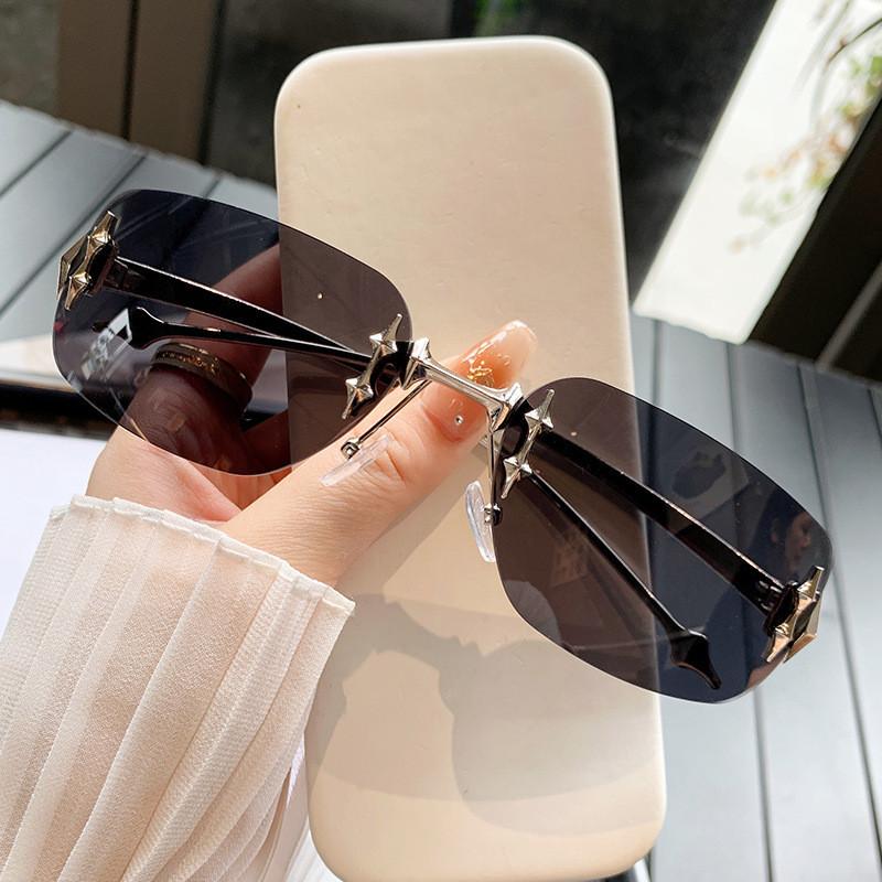 

Y2k Geometric Square Sunglasses With Uv400 Protection For Fashionable Women And Men Silver Black Gray