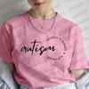 Autism Awareness Short Sleeve Tees Casual Female Clothing Graphic Tops Women Streetwear Oversized Fashion Autism Accept T-shirt