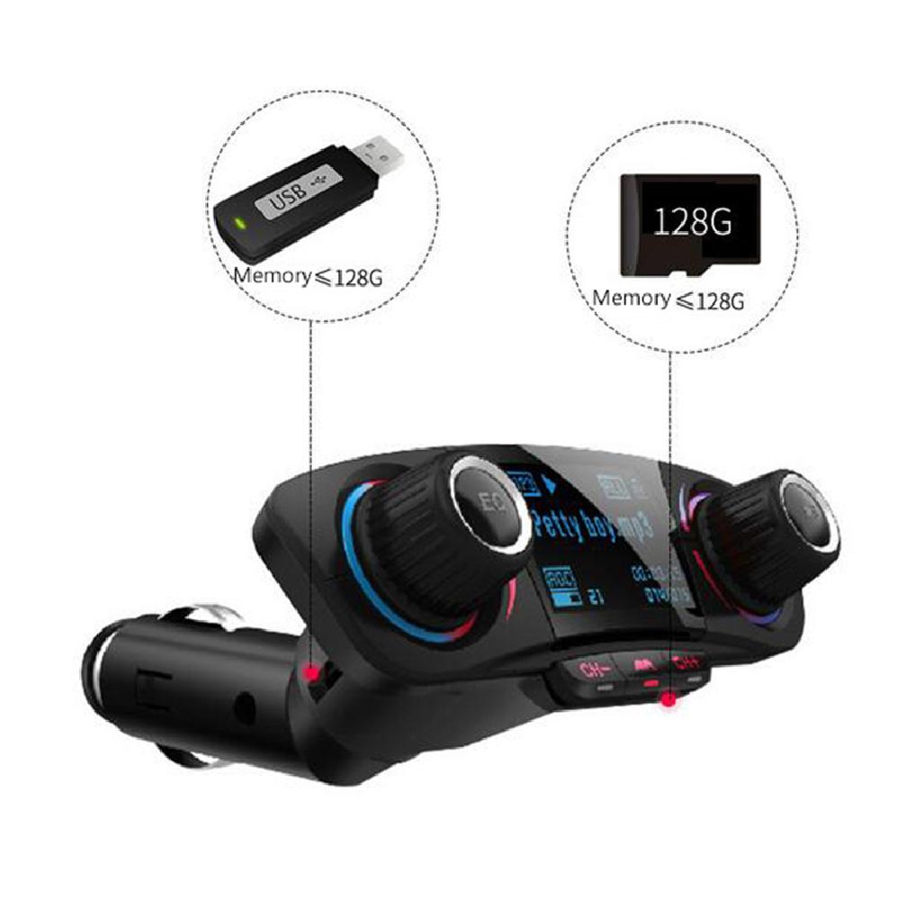 12V Bluetooth Freisprech-Autokit FM-Sender Radio MP3-Player USB-Ladegerät Aux