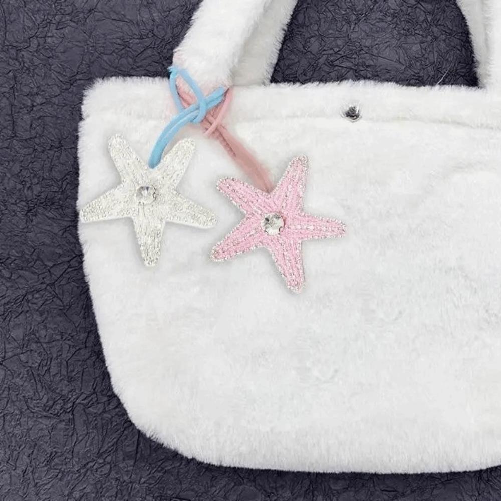 Starfish Coconut Tree Patch Keychain Sequin Beaded Patch Lanyard Clothing Decoration