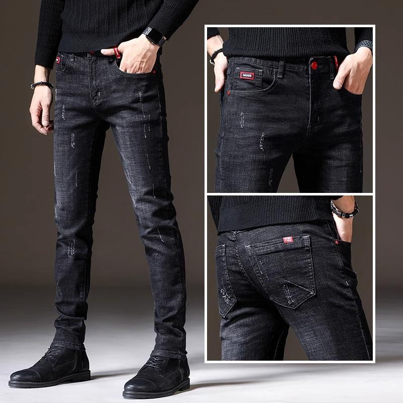 Spring And Autumn Winter New Men'S Regular Jeans Slimming Straight Stretch Business Versatile Long Pants