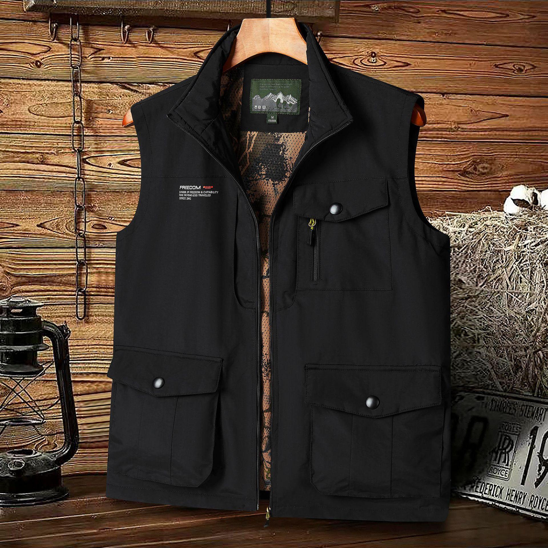 

Жилет для отдыха на природе, фотосъемки, рыбалки, мужской, весенне-осенний, многослойный, быстросохнущий, военный, рабочий жилет 5XL