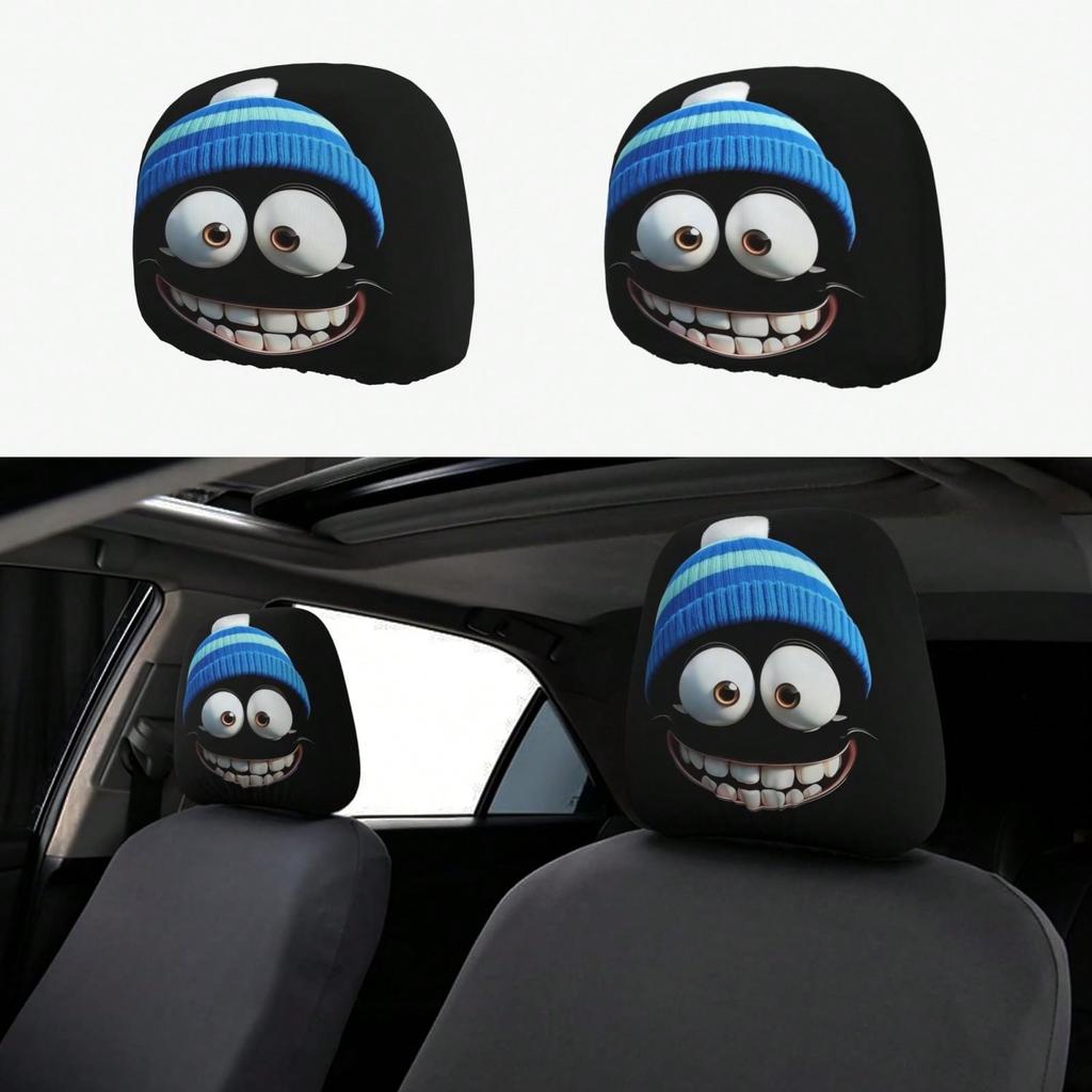 2pcs Car Headrest Covers - Fits All Models, No Filling Design