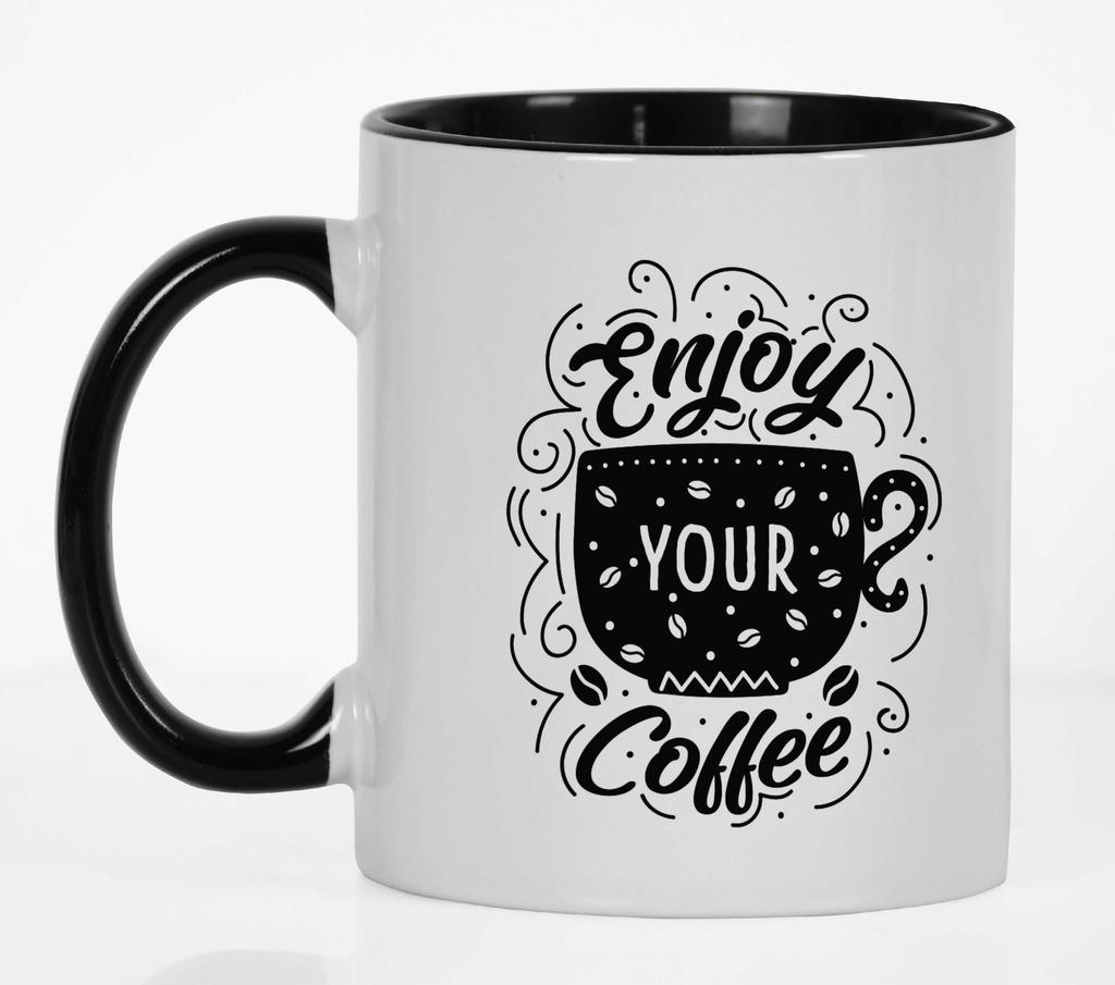 Inkdotpot Enjoy Your Coffee 11 Oz Ceramic Coffee Mugs Great For Bride Funny Novelty Gift For Coffee