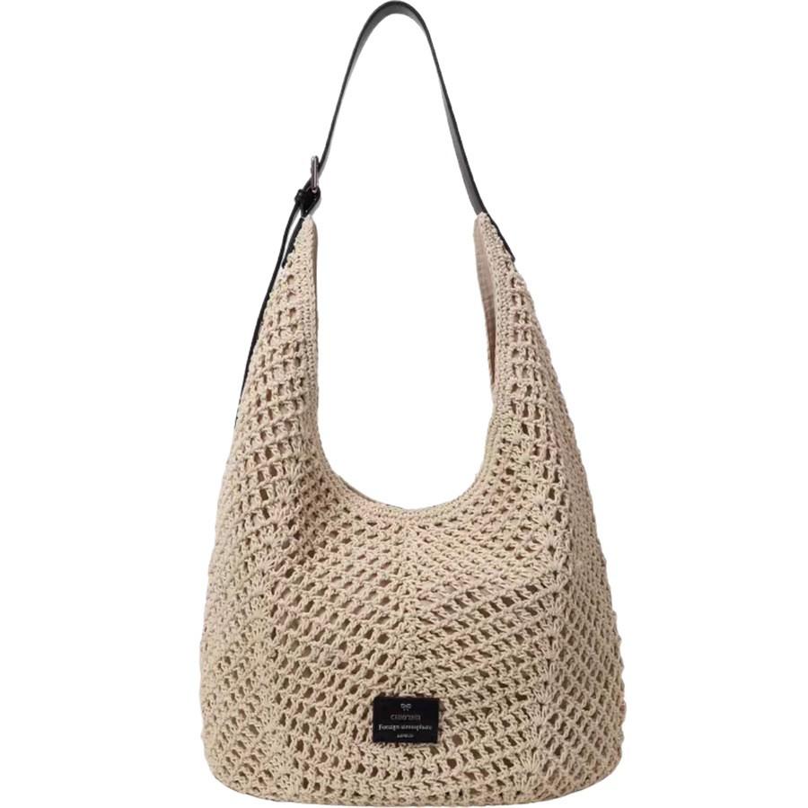 Tote Bag with Large Capacity, Korean-style, Small-sized, Hollow Design, Single Shoulder Strap, Crossbody Bag Casually