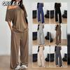 Women's Fashion Casual Short Sleeve Pants Suits