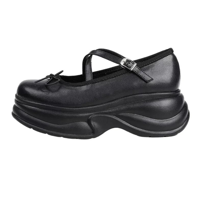 Fashion 2025 Brand Ladies Shoes Buckle Strap Women's High Heels Fashion Butterfly-knot Solid New Retro Thick Bottom Ballet Single Shoes
