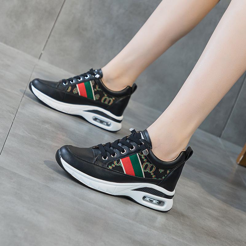 Platform-soled Forrest Gump shoes women's 2025 spring new Korean version of casual sports dad shoes shoes genuine leather little white shoes women's s