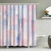 Colorful Shower Curtain Set with Waves Design Waterproof Fabric for Bathroom Decor