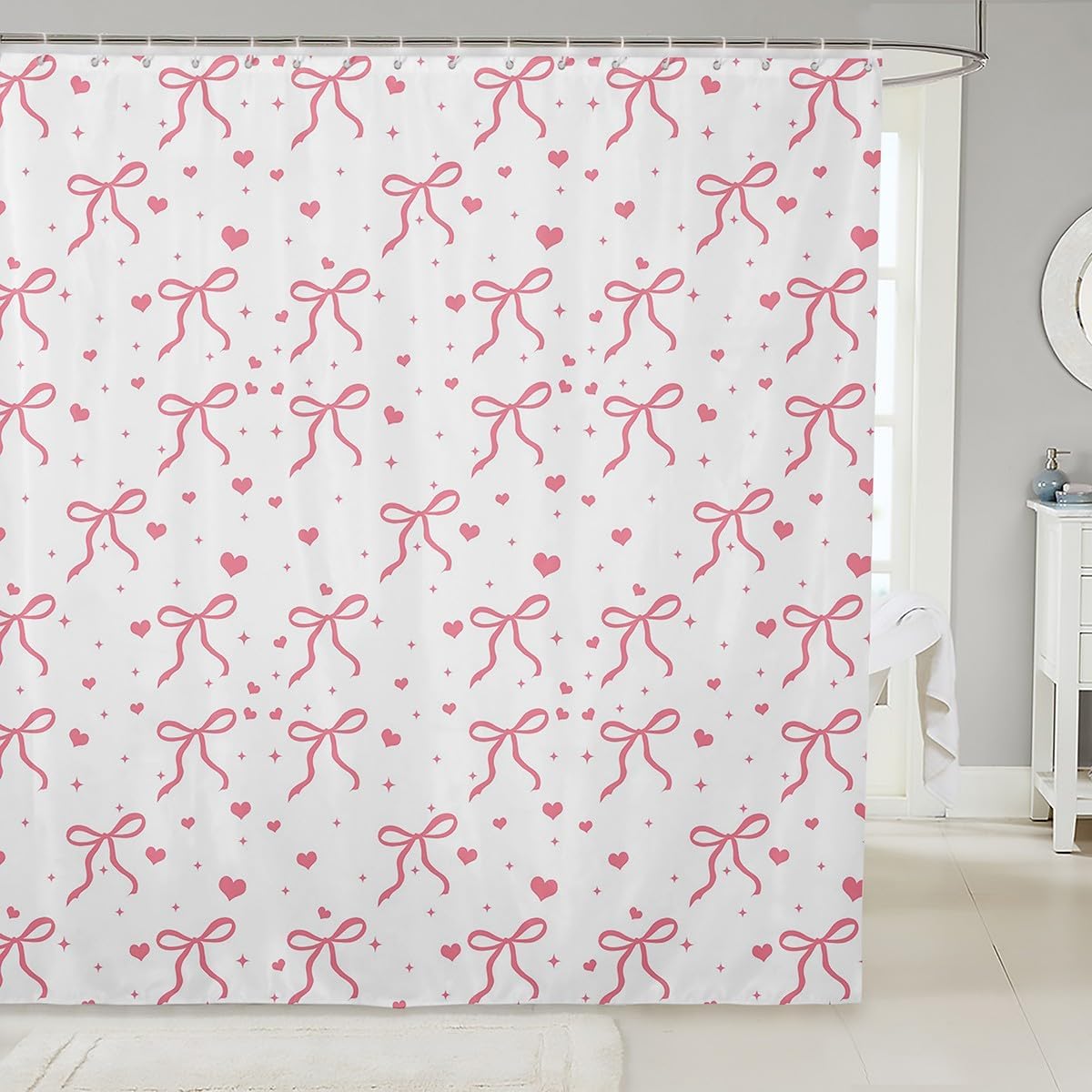 

Japanese Style Shower Curtain, Cherry Blossoms Bathroom Accessories Kids Girls Women Washroom Decor, Sakura Flower W60H190(CM)-1 Pcs