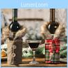 Charming Striped Plaid Christmas Wine Bottle Bags Elegant Fabric For Seasonal Celebrations