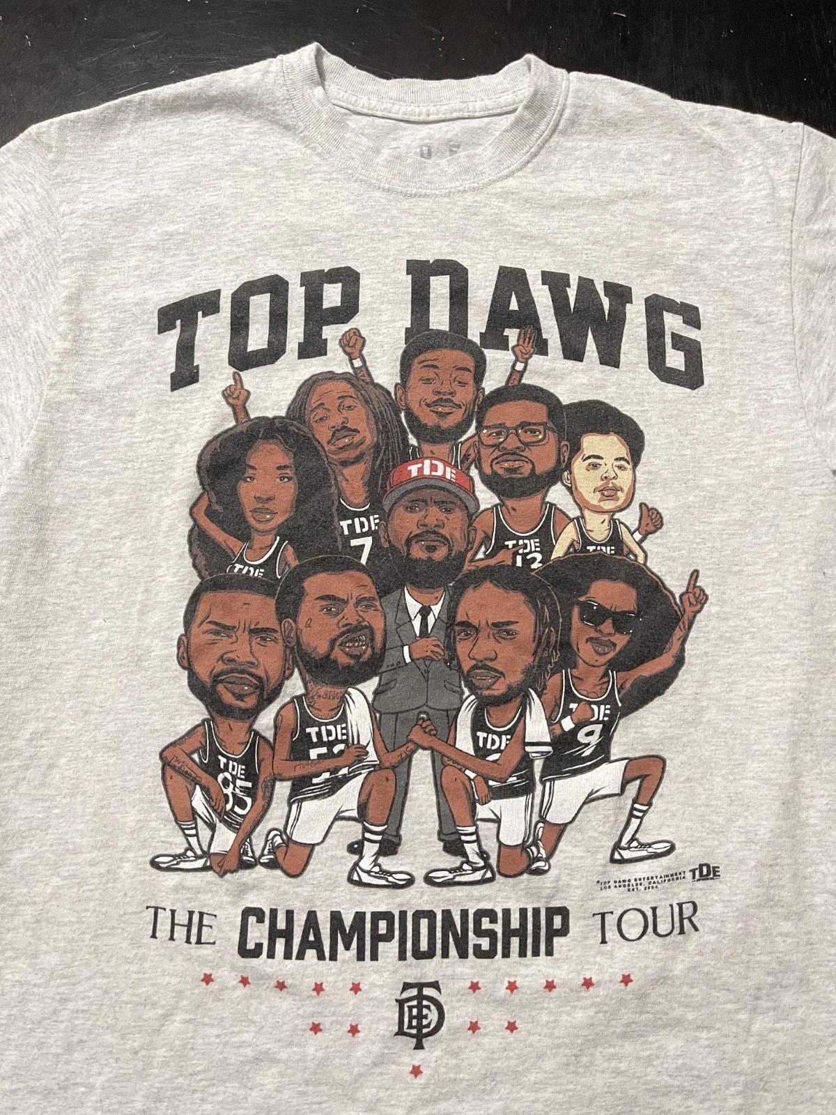 TDE Top Dawg The Championship Tour 100% Cotton T-shirt Mens Tees Top, Gray, Size: Medium - Kendrick Lamar 3XL