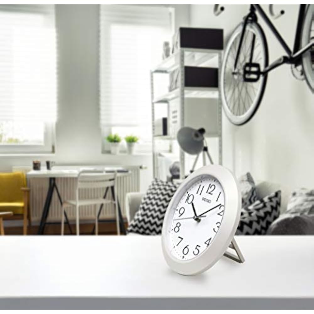 Seiko Clock, Wall Clock, Table Clock, Radio Controlled Analog, White Pearl, Body Size: 20.3 x 4.4...